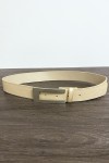 Ceinture beige en simili avec boucle rectangulaire - 1