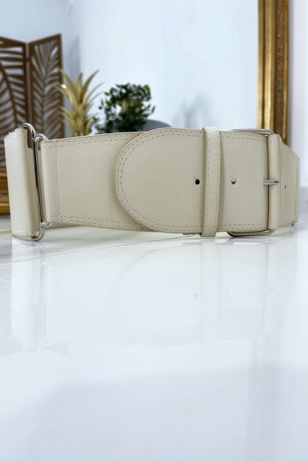 Grosse ceinture beige. Ceinture femme - 4