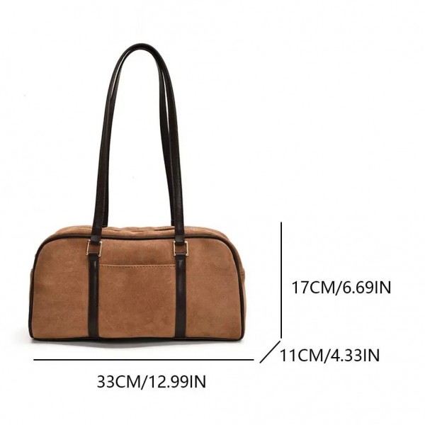 Sac Boston en daim fermeture éclair femme sous bras grande capacité|17,99 €|OKKO MODE