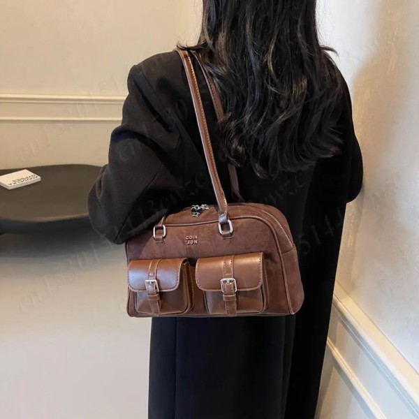 Sac fourre-tout décontracté en cuir PU pour femme, multi-poches, sac à main sous les bras|21,59 €|OKKO MODE