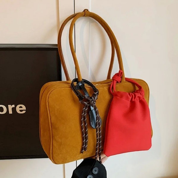 Sac fourre-tout pour femme en nubuck, design coréen tendance