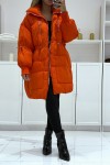 Doudoune orange style parachute avec gros coll et attache cordon

 - 1