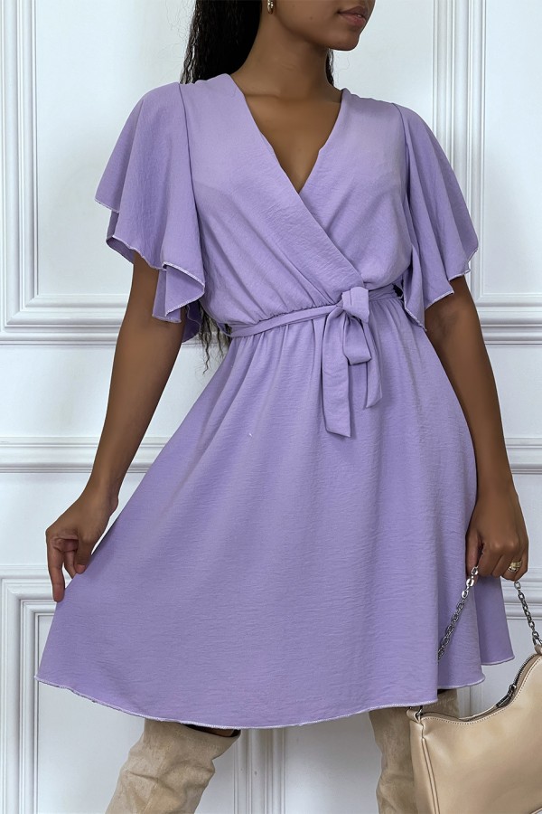 Robe patineuse lilas cache coeur - 3