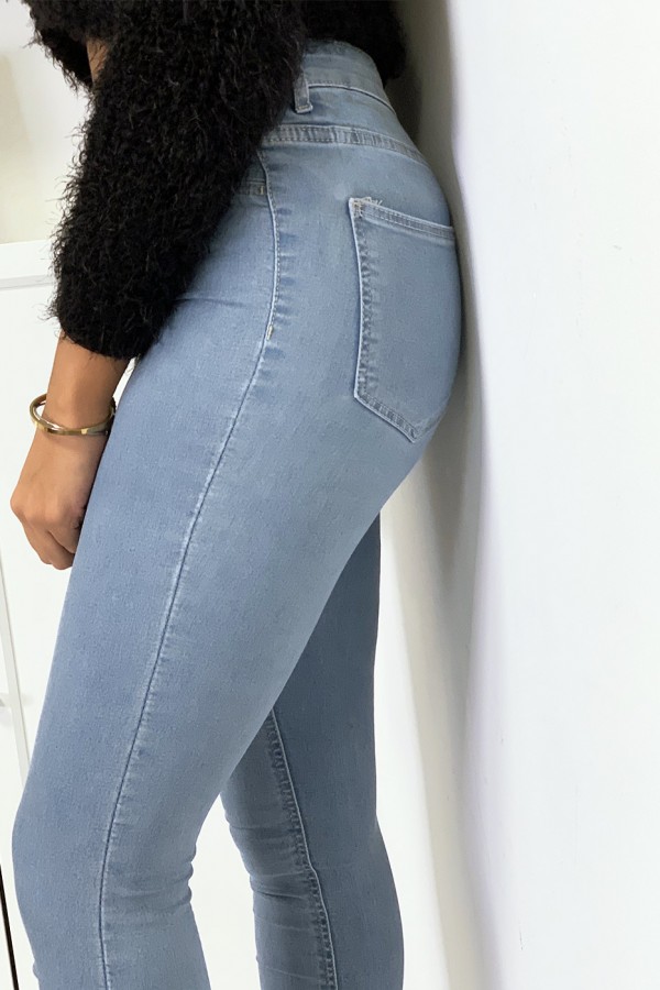 Jeans slim bleu clair avec poches arrière - 7