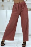 Pantalon imprimé fluide corail - 1