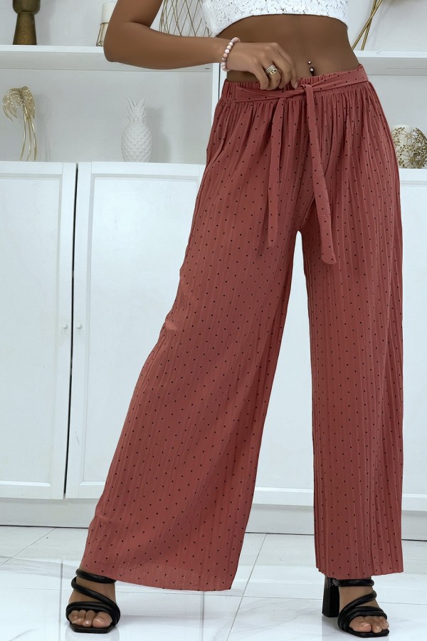 Pantalon plissé fluide corail à poids - 4