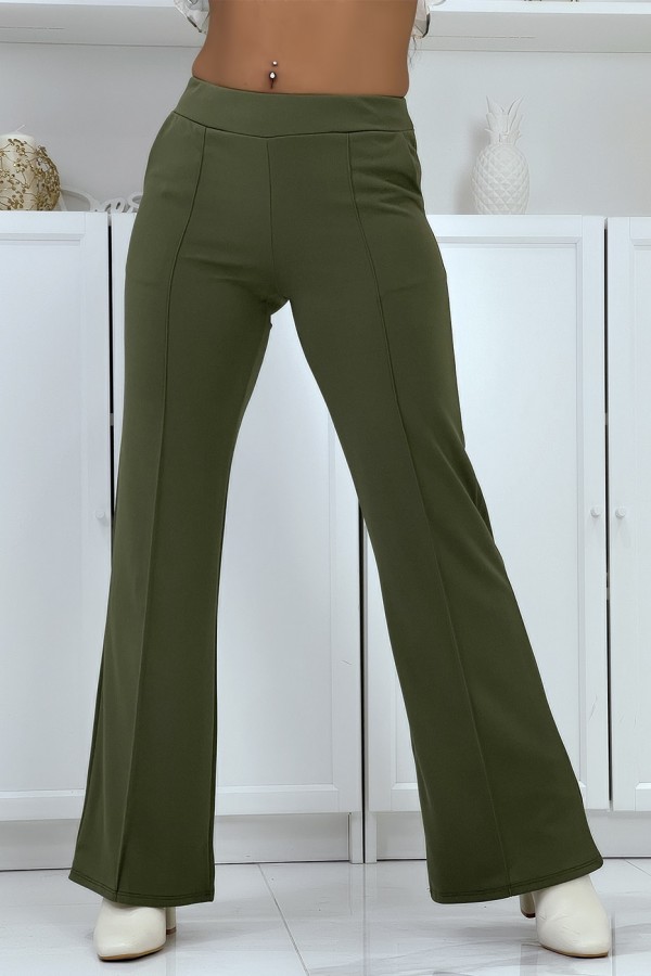 Pantalon patte d'éléphant kaki - 4