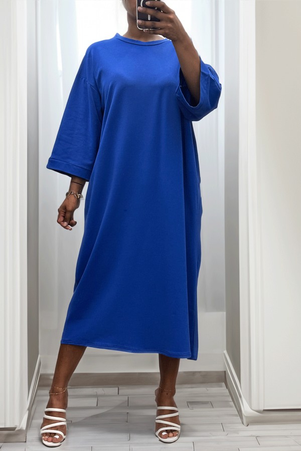 Longue robe over size en coton royal très épais - 1