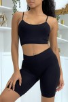 Ensemble moulant noir crop top - 1