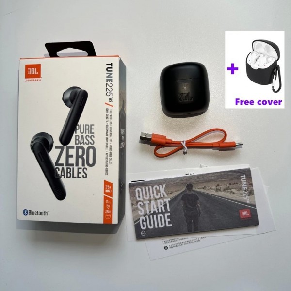 JBL-Écouteurs Bluetooth sans fil Tune 225 TWS, casque d'écoute stéréo, oreillettes de sport, de course, avec micro et étui gratu|29,15 €|OKKO MODE