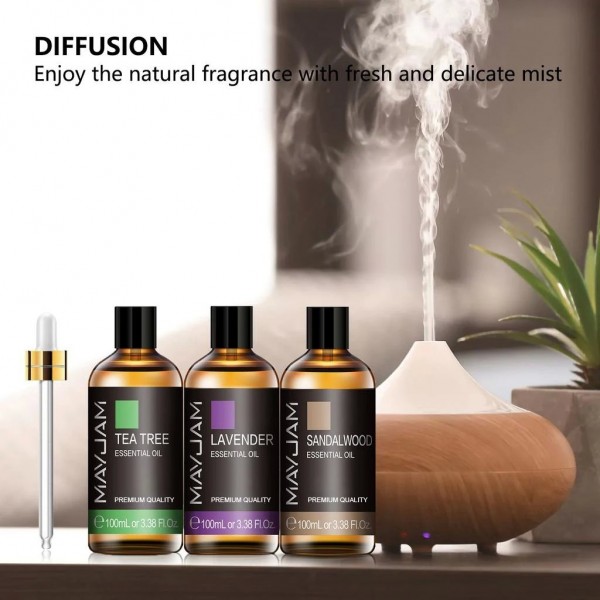 100ml Huiles Essentielles pour Humidificateur Diffuseur Aromatique - Lavande, Eucalyptus, Rose, Gingembre, Citronnelle: Parfumée|7,05 €|OKKO MODE