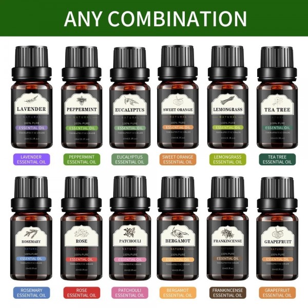 Coffret cadeau d'huiles essentielles pour humidificateurs - 12 parfums aromathérapie|16,90 €|OKKO MODE