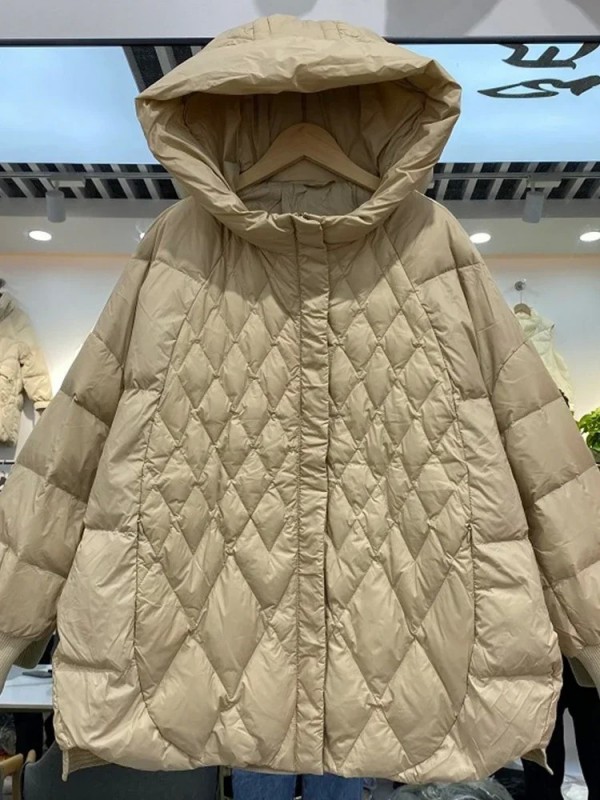 Parka à capuche en duvet de canard blanc pour femme, vestes de neige chaudes|59,93 €|OKKO MODE