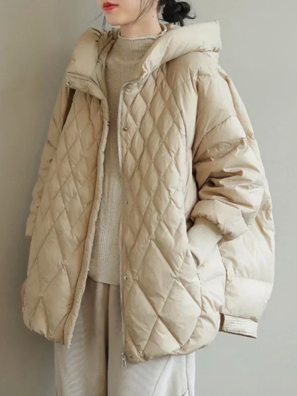 Parka à capuche en duvet de canard blanc pour femme, vestes de neige chaudes|59,93 €|OKKO MODE