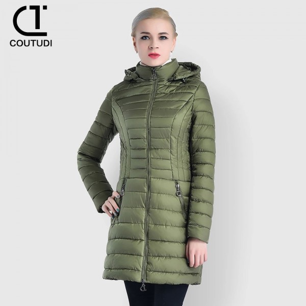 Manteau long en duvet d'hiver pour femmes, veste chaude à capuche mince|32,89 €|OKKO MODE