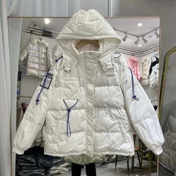 Veste en duvet de canard blanc avec capuche pour femme, vêtements d'extérieur chauds|37,95 €|OKKO MODE