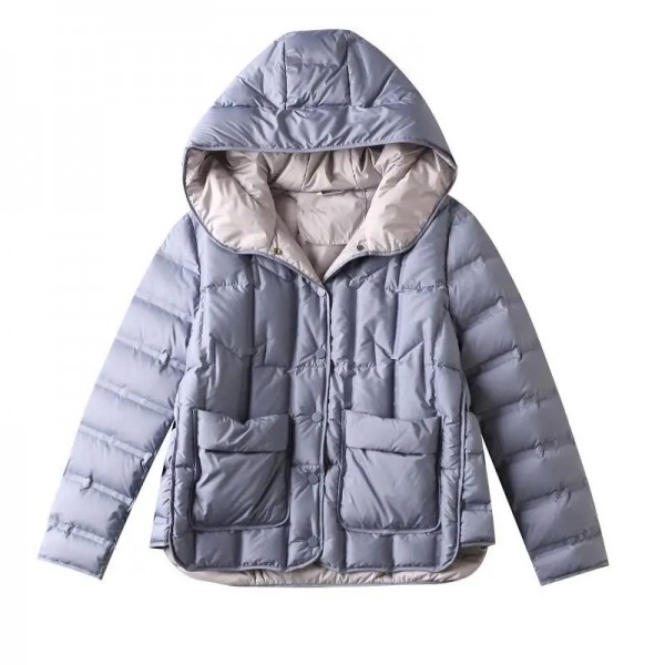 Veste à capuche en duvet de canard blanc pour femme, style coréen 2024|45,89 €|OKKO MODE