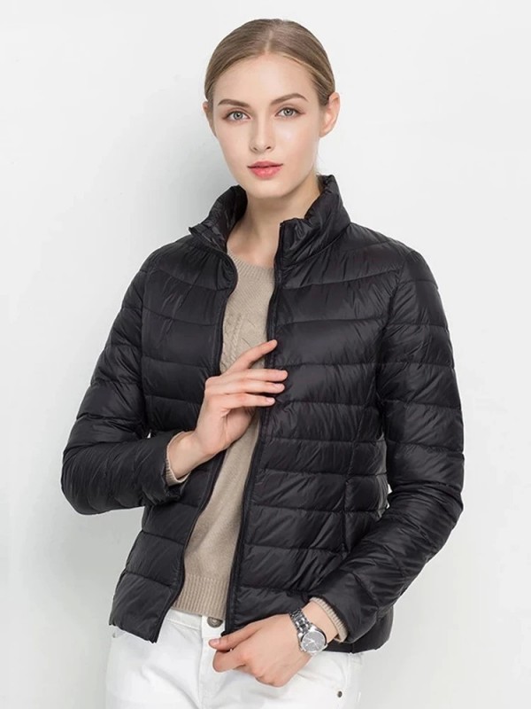 Manteau en duvet de canard blanc ultra léger pour femme, vestes d'hiver minces, parkas bouffantes|26,03 €|OKKO MODE