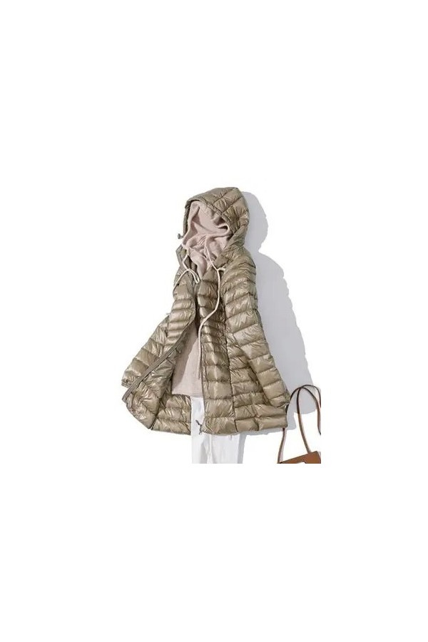 Manteau long en duvet de canard blanc pour femme, vestes d'hiver matelassées à capuche|30,93 €|OKKO MODE