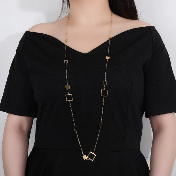 Collier Long plaqué Or 18K pour Femme, Chaîne Creuse.|1,98 €|OKKO MODE