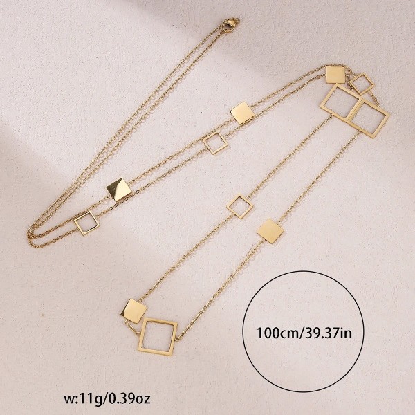 Collier Long plaqué Or 18K pour Femme, Chaîne Creuse.|1,98 €|OKKO MODE