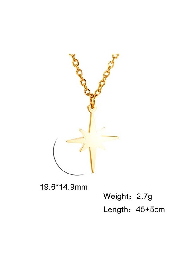 Collier en acier inoxydable pour femmes, pendentif étoile du nord|2,00 €|OKKO MODE