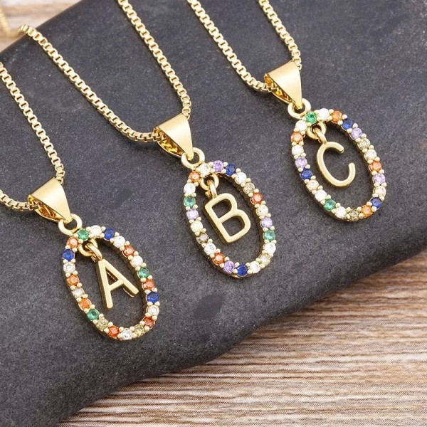 Collier pendentif lettre A-Z créatif pour femme, bijoux doux et polyvalent à fermoir ajustable|2,00 €|OKKO MODE