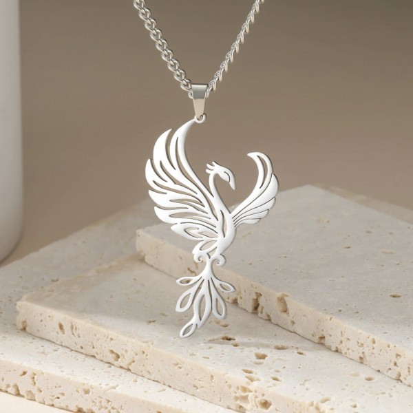 Collier pendentif Phoenix Bird Beauty pour femme, acier inoxydable style punk|2,00 €|OKKO MODE