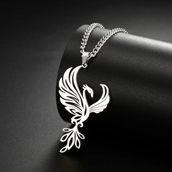 Collier pendentif Phoenix Bird Beauty pour femme, acier inoxydable style punk|2,00 €|OKKO MODE