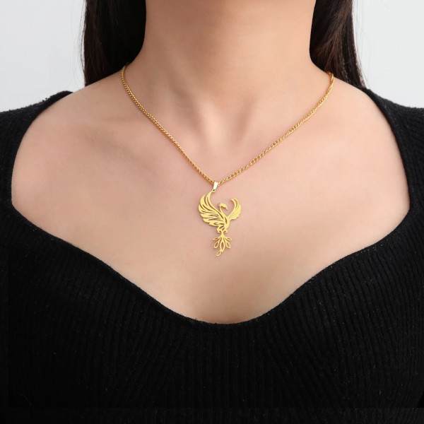 Collier pendentif Phoenix Bird Beauty pour femme, acier inoxydable style punk|2,00 €|OKKO MODE