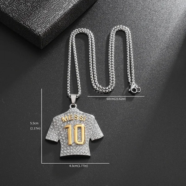 Collier en jersey n ° 10, breloque de personnalité hip-hop punk football|2,69 €|OKKO MODE