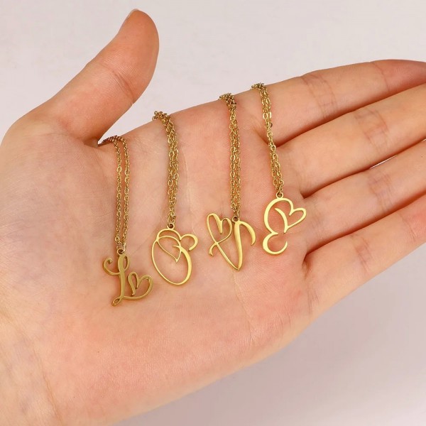 Coussins-Pendentif lettre pour femme, colliers de la présidence en or|1,79 €|OKKO MODE