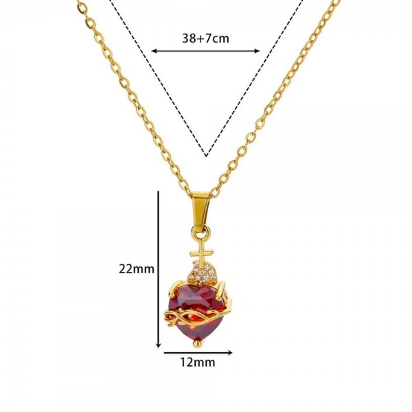 Collier de Luxe Rose en Forme de Cœur pour Femme, Épée Gothique, Tour de Cou d'Amour|2,69 €|OKKO MODE