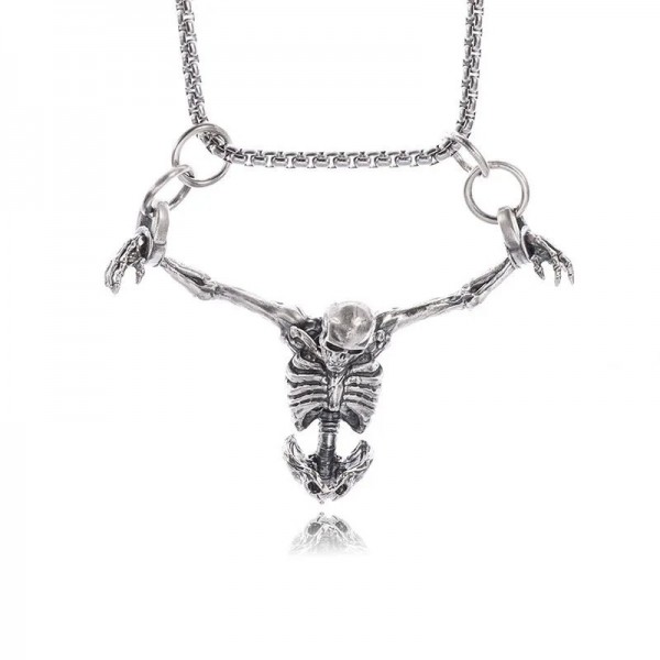 Collier pendentif tête de mort punk vintage pour homme, bijoux gothiques   |2,69 €|OKKO MODE