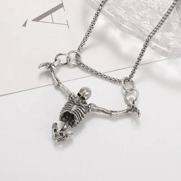 Collier pendentif tête de mort punk vintage pour homme, bijoux gothiques   |2,69 €|OKKO MODE