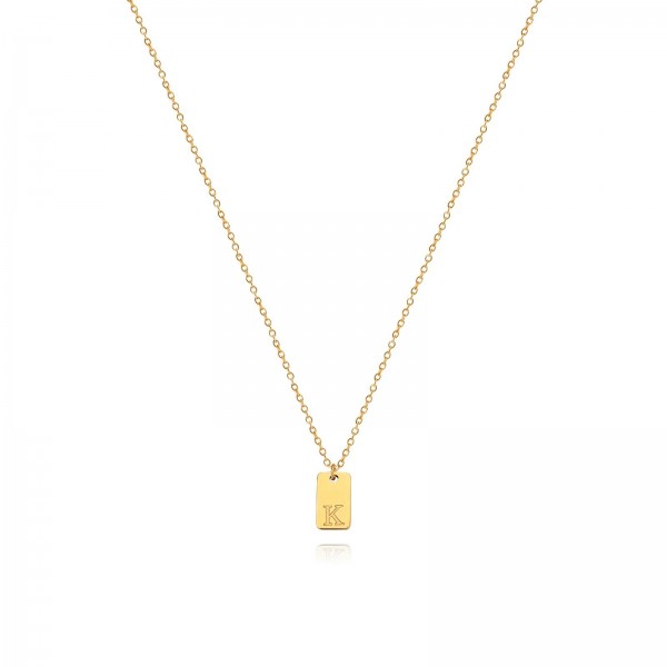 Colliers pendentif lettre géométrique pour femme, acier inoxydable JO initial Choker|1,79 €|OKKO MODE