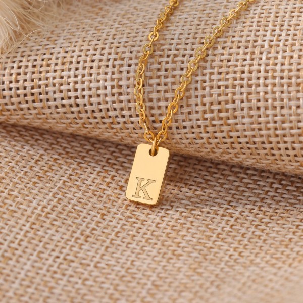 Colliers pendentif lettre géométrique pour femme, acier inoxydable JO initial Choker|1,79 €|OKKO MODE