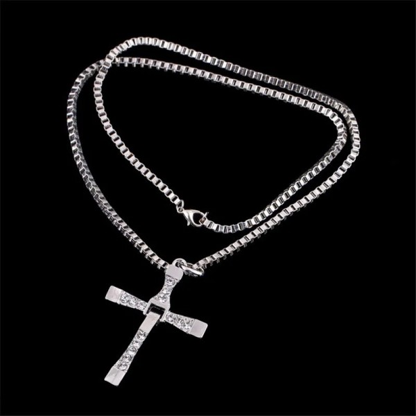 Collier croix de Jésus en cristal pour homme, pendentif document en argent biscuits classique|1,79 €|OKKO MODE