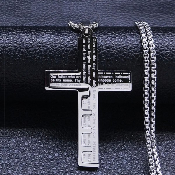 Collier de prière croix église chrétienne hommes acier inoxydable or Bible amulette|2,69 €|OKKO MODE