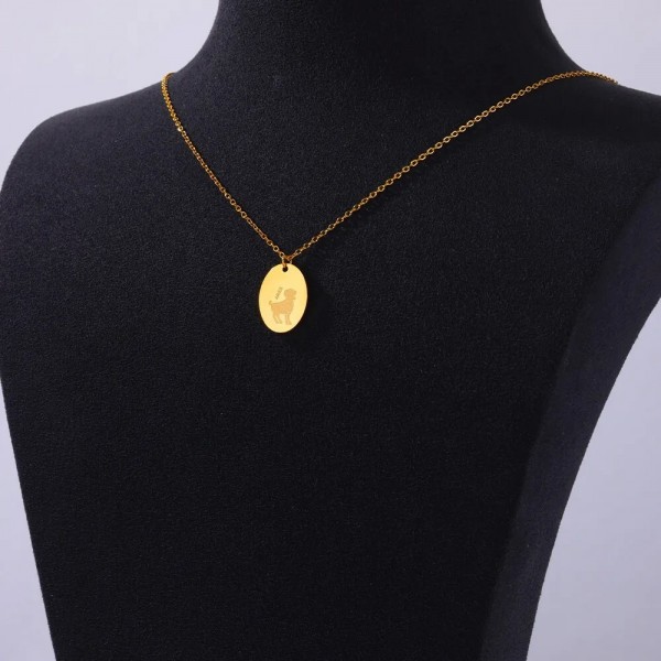 Collier pendentif rond douze signes zodiaque femme acier inoxydable antirouille étanche doré bijoux cadeaux|1,79 €|OKKO MODE