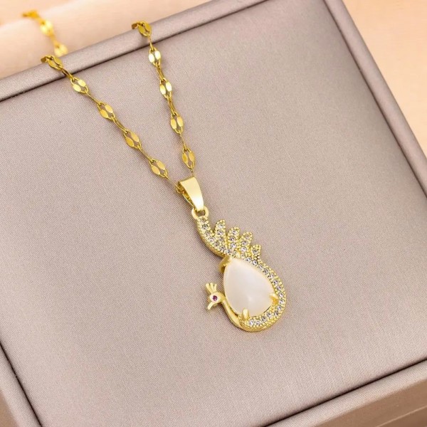 Collier pendentif en cristal pour femme, bijoux de clavicule en acier inoxydable, document en or doux|2,69 €|OKKO MODE