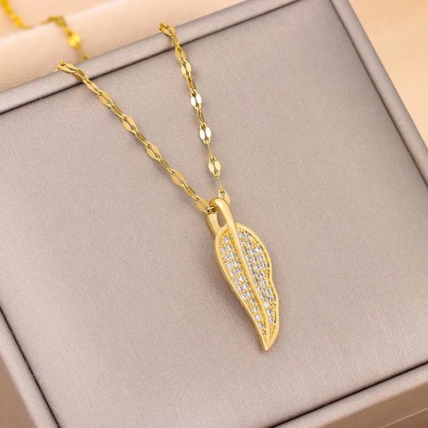 Collier pendentif en cristal pour femme, bijoux de clavicule en acier inoxydable, document en or doux|2,69 €|OKKO MODE