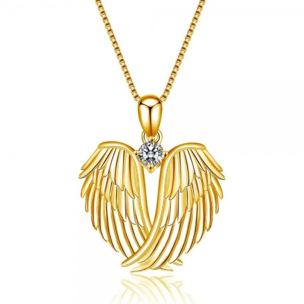 Collier pendentif ailes d'ange pierre de naissance pour femmes, bijoux filles noël|2,69 €|OKKO MODE