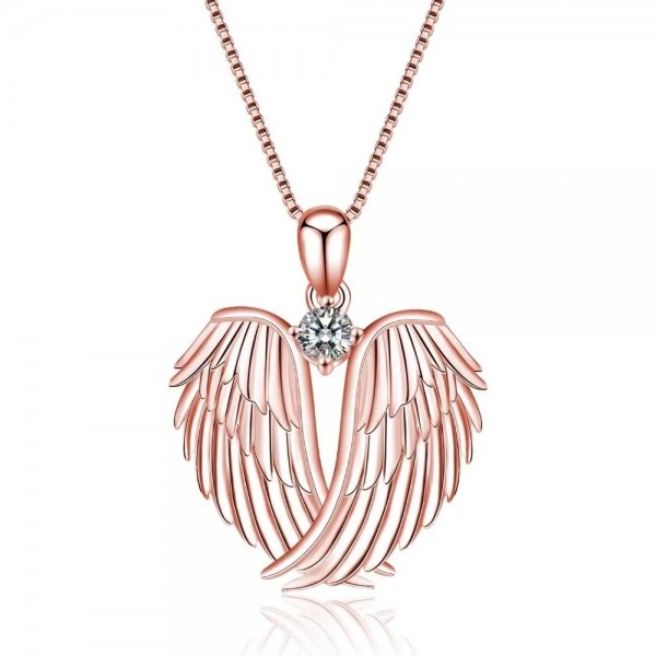 Collier pendentif ailes d'ange pierre de naissance pour femmes, bijoux filles noël|2,69 €|OKKO MODE