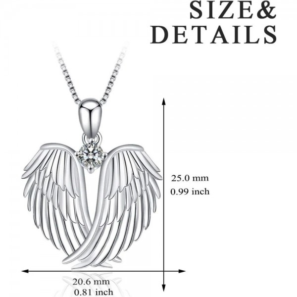 Collier pendentif ailes d'ange pierre de naissance pour femmes, bijoux filles noël|2,69 €|OKKO MODE