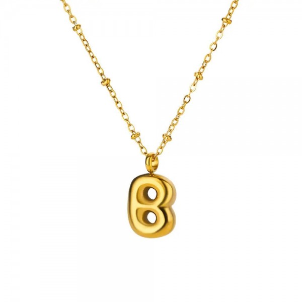 Chunky 3D Lettre A-Z Collier Pour Femmes Hommes Mode Or Acier Inoxydable Initial Nom raq Bijoux Tour|2,69 €|OKKO MODE