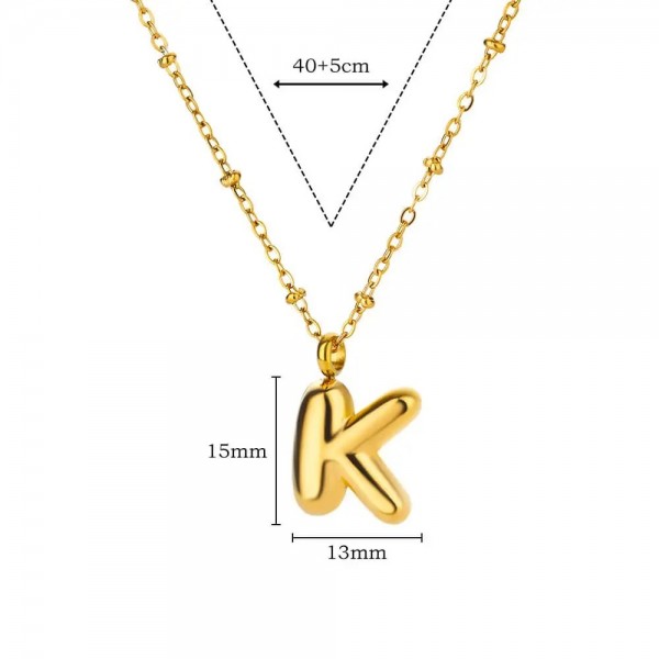 Chunky 3D Lettre A-Z Collier Pour Femmes Hommes Mode Or Acier Inoxydable Initial Nom raq Bijoux Tour|2,69 €|OKKO MODE