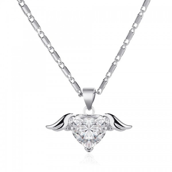 Collier pendentif coeur d'ange pour femme, tour de cou tempérament|3,59 €|OKKO MODE