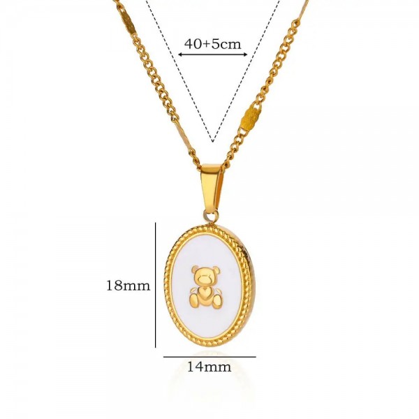 Collier pendentif petit ours blanc pour femme, en acier inoxydable|2,69 €|OKKO MODE