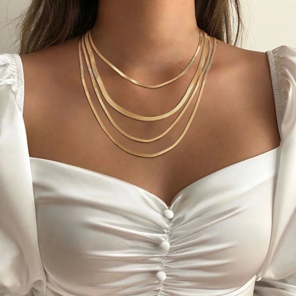 Collier de Salle en Acier Inoxydable pour Femme, Lame Plaqué Or Étanche Accessoires Pendentif DIY Bijoux Cadeau|2,99 €|OKKO MODE